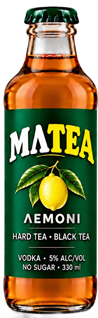 MLTEA lemon bottle with a green label